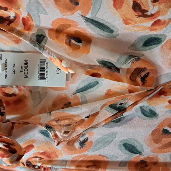 NWT Womens Joe Fresh Sleeveless Silk Blouse Floral Print Sz Med - Picture 4 of 5